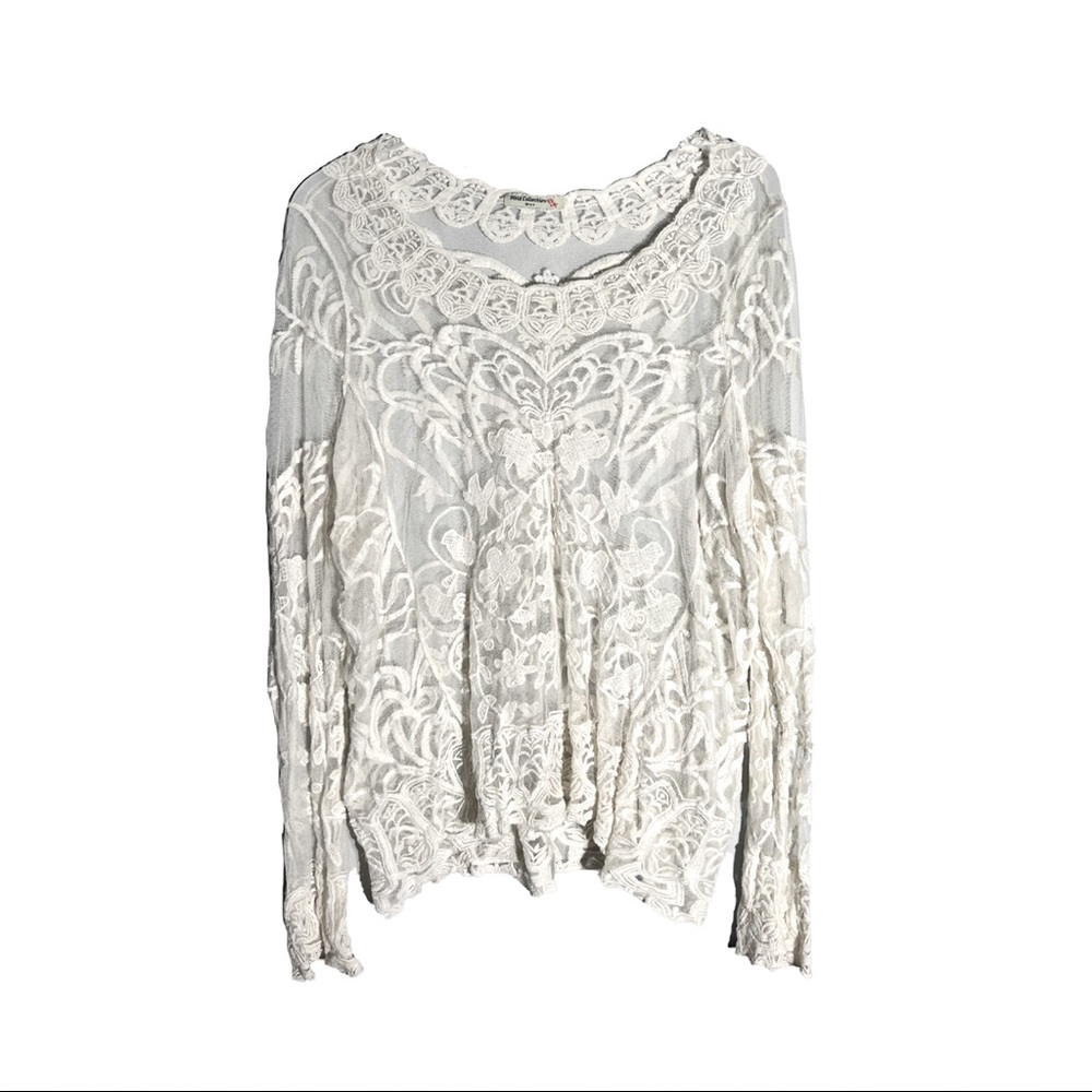 Boho Long Sleve Cream Top